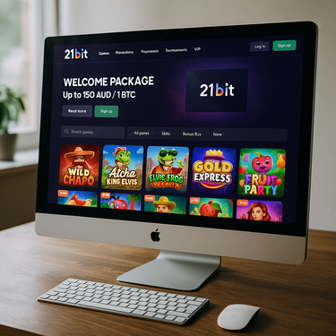 21Bit Casino - Desktop Platform Interface - Sleek Gaming Design